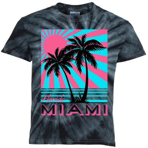 Miami Beach Florida Miami Palm Trees Kids Tie-Dye T-Shirt