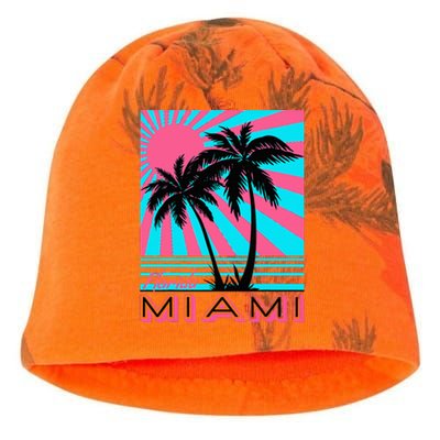 Miami Beach Florida Miami Palm Trees Kati - Camo Knit Beanie