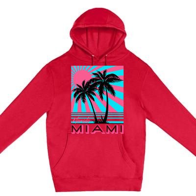 Miami Beach Florida Miami Palm Trees Premium Pullover Hoodie