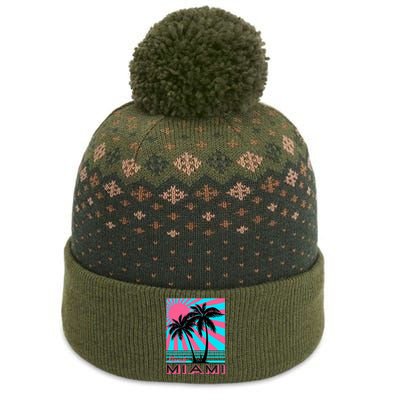 Miami Beach Florida Miami Palm Trees The Baniff Cuffed Pom Beanie