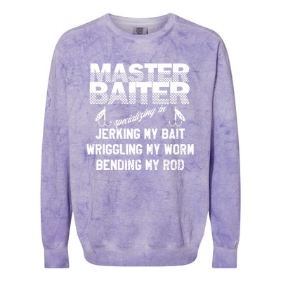 Master Baiter Funny Fishermans Skills List Gift Colorblast Crewneck Sweatshirt