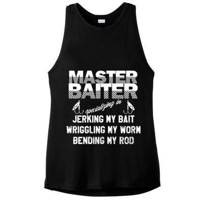 Master Baiter Funny Fishermans Skills List Gift Ladies PosiCharge Tri-Blend Wicking Tank