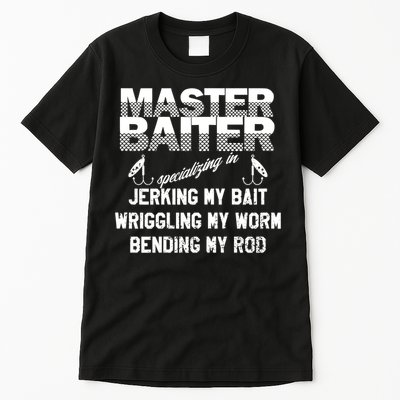 Master Baiter Funny Fishermans Skills List Gift Tall T-Shirt