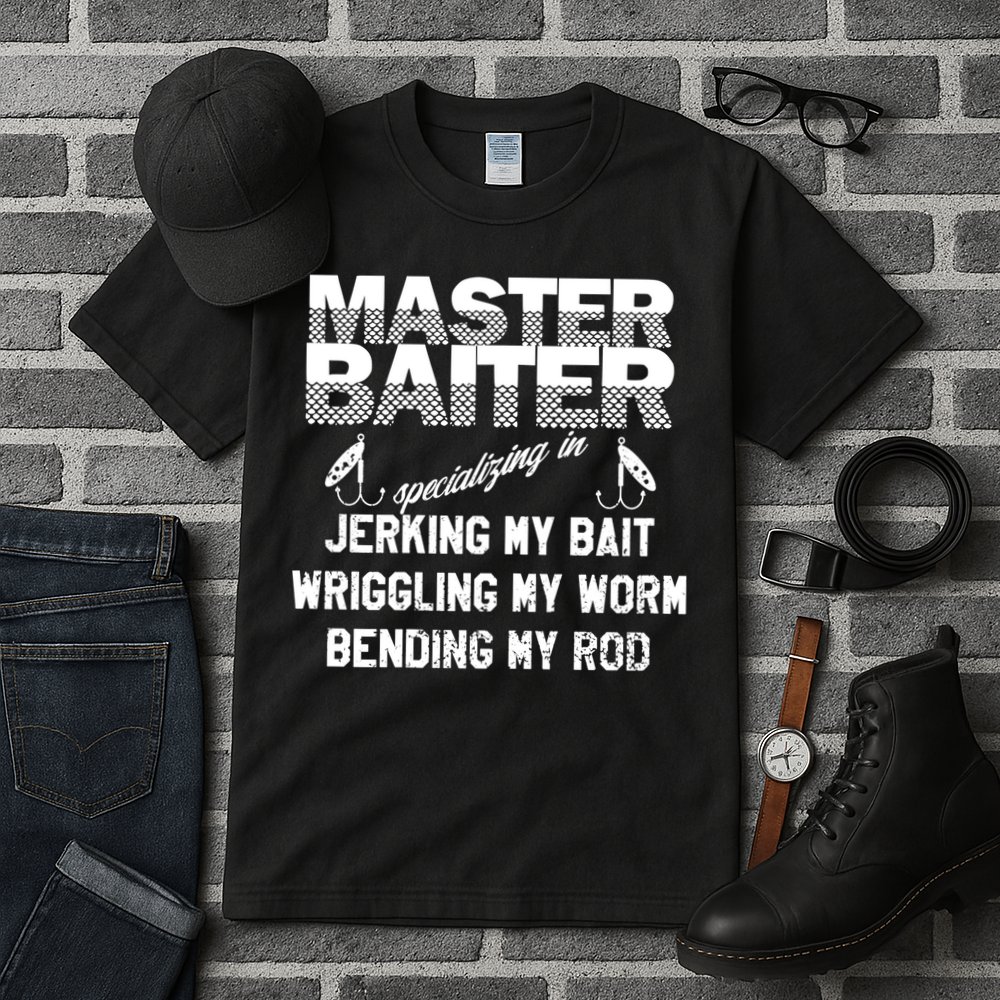 Master Baiter Funny Fishermans Skills List Gift Tall T-Shirt