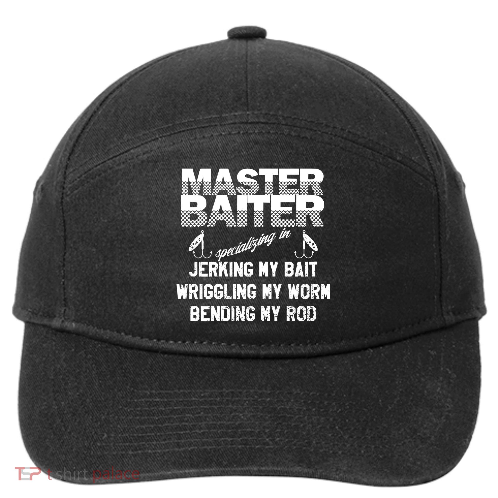 Master Baiter Funny Fishermans Skills List Gift 7-Panel Snapback Hat