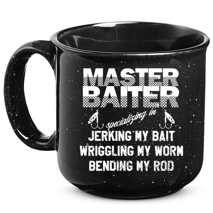 Master Baiter Funny Fishermans Skills List Gift 15oz Campfire Ceramic Mug