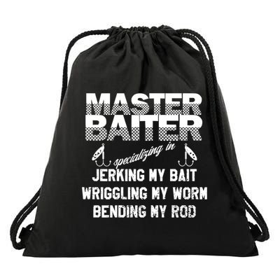 Master Baiter Funny Fishermans Skills List Gift Drawstring Bag
