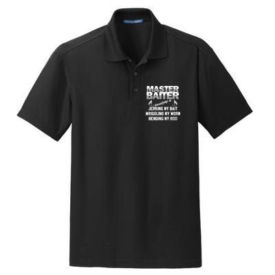 Master Baiter Funny Fishermans Skills List Gift Dry Zone Grid Polo