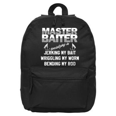 Master Baiter Funny Fishermans Skills List Gift 16 in Basic Backpack