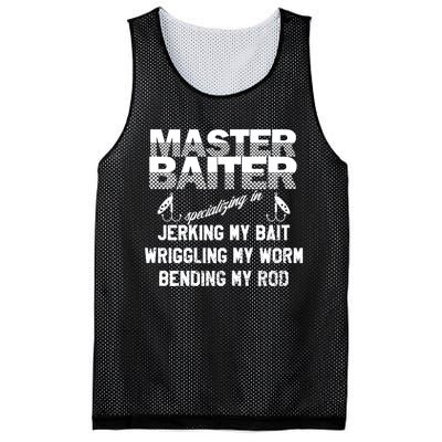 Master Baiter Funny Fishermans Skills List Gift Mesh Reversible Basketball Jersey Tank