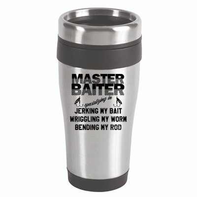 Master Baiter Funny Fishermans Skills List Gift 16oz Travel Tumbler