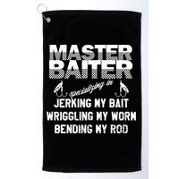 Master Baiter Funny Fishermans Skills List Gift Golf Towel