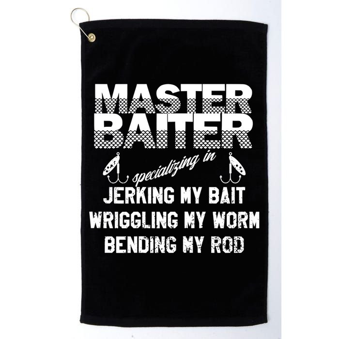 Master Baiter Funny Fishermans Skills List Gift Golf Towel