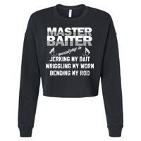 Master Baiter Funny Fishermans Skills List Gift Cropped Pullover Crew