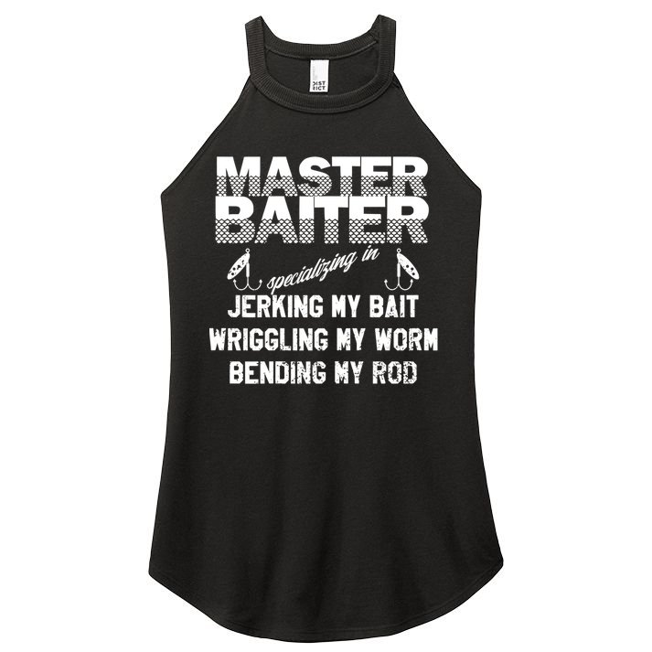 Master Baiter Funny Fishermans Skills List Gift Women's Perfect Tri Rocker Tank