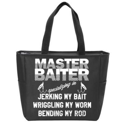 Master Baiter Funny Fishermans Skills List Gift Zip Tote Bag