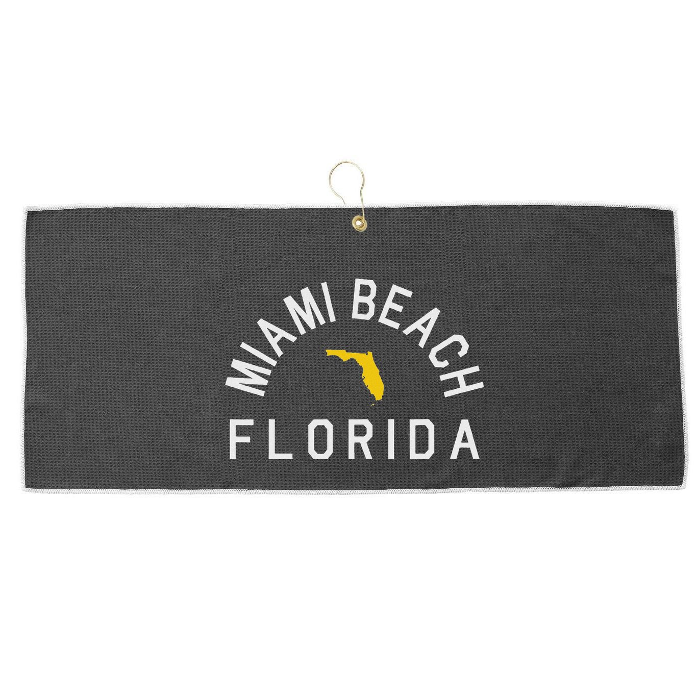 Miami Beach Florida Souvenirs Fl Large Microfiber Waffle Golf Towel