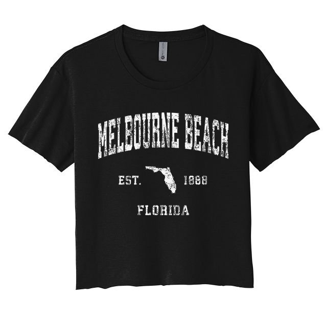 Melbourne Beach Florida Fl Vintage Athletic Sports Crop Top