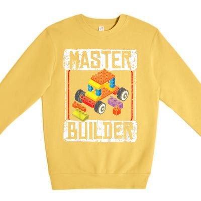 Master Builder For A Builder Block Building Blocks Bricks Premium Crewneck Sweatshirt