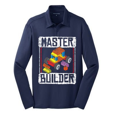 Master Builder For A Builder Block Building Blocks Bricks Silk Touch Performance Long Sleeve Polo