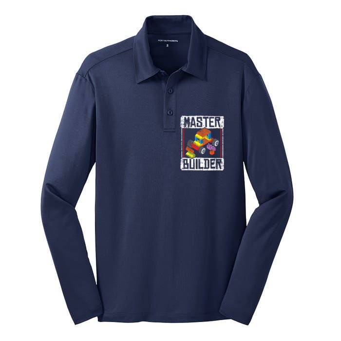 Master Builder For A Builder Block Building Blocks Bricks Silk Touch Performance Long Sleeve Polo