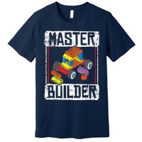 Master Builder For A Builder Block Building Blocks Bricks Premium T-Shirt