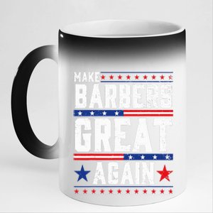 Make Barbers Great Again Barbers For Trump 2024 11oz Black Color Changing Mug