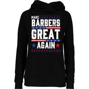 Make Barbers Great Again | Barbers For Trump 2024 Womens Funnel Neck Pullover Hood