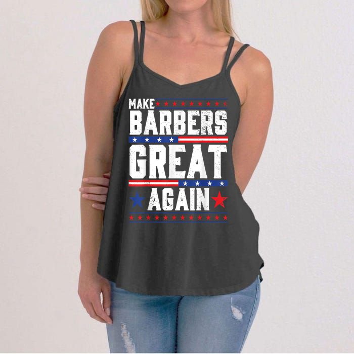 Make Barbers Great Again | Barbers For Trump 2024 Women's Strappy Tank