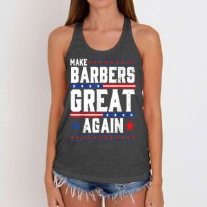 Make Barbers Great Again | Barbers For Trump 2024 Women's Knotted Racerback Tank