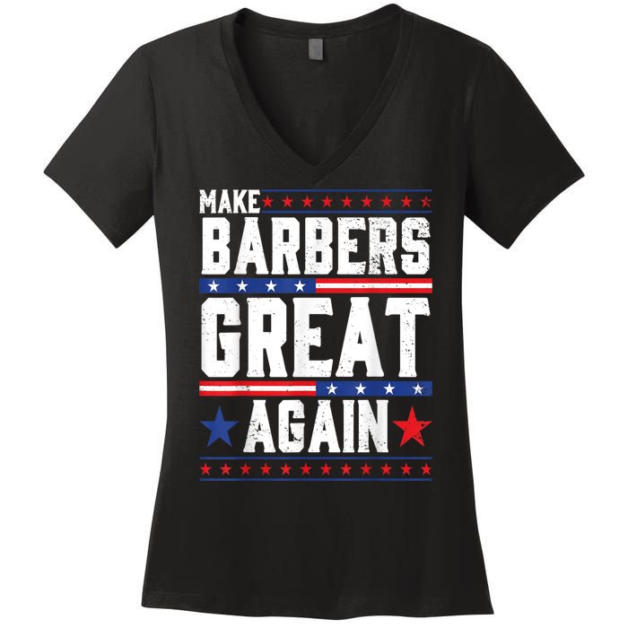 Make Barbers Great Again | Barbers For Trump 2024 Women's V-Neck T-Shirt