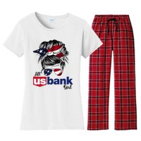 Messy Bun Girl All U.S. Bank America 2024 Women's Flannel Pajama Set