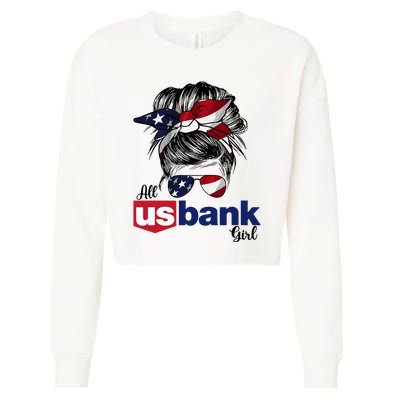 Messy Bun Girl All U.S. Bank America 2024 Cropped Pullover Crew