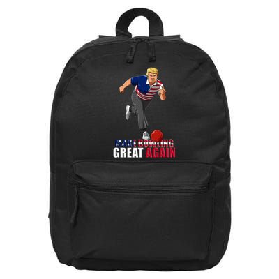 Make Bowling Great Again Funny Trump Bowling Gift 16 in Basic Backpack