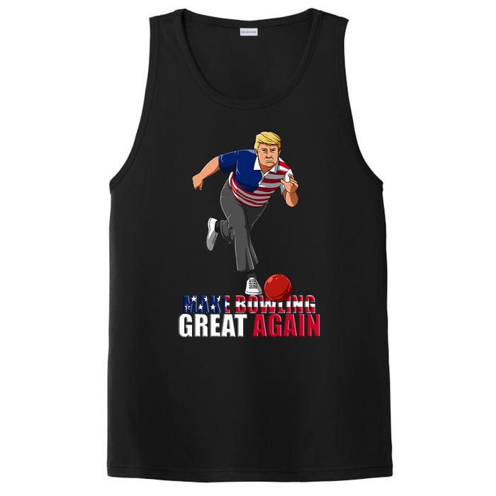 Make Bowling Great Again Funny Trump Bowling Gift PosiCharge Competitor Tank