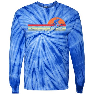 Mountain Bike Girl Retro Cycling Bicycle Rider Tie-Dye Long Sleeve Shirt