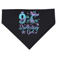 Mermaid Birthday Girl 9 Year Old Its My 9th Bday Mermaid USA-Made Doggie Bandana