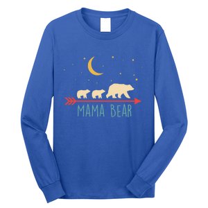 Mama Bear Gift With 2 Cubs Funny Gift Retro Style Gift Long Sleeve Shirt