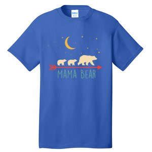 Mama Bear Gift With 2 Cubs Funny Gift Retro Style Gift Tall T-Shirt