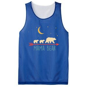 Mama Bear Gift With 2 Cubs Funny Gift Retro Style Gift Mesh Reversible Basketball Jersey Tank