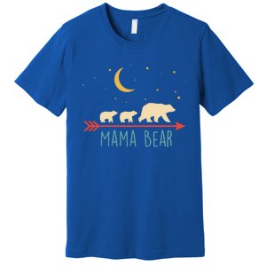 Mama Bear Gift With 2 Cubs Funny Gift Retro Style Gift Premium T-Shirt