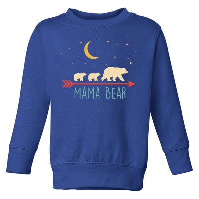 Mama Bear Gift With 2 Cubs Funny Gift Retro Style Gift Toddler Sweatshirt