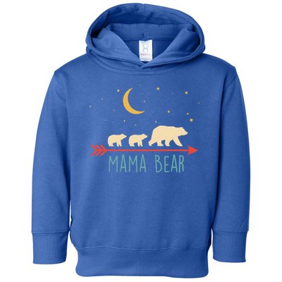 Mama Bear Gift With 2 Cubs Funny Gift Retro Style Gift Toddler Hoodie