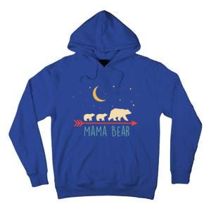 Mama Bear Gift With 2 Cubs Funny Gift Retro Style Gift Tall Hoodie