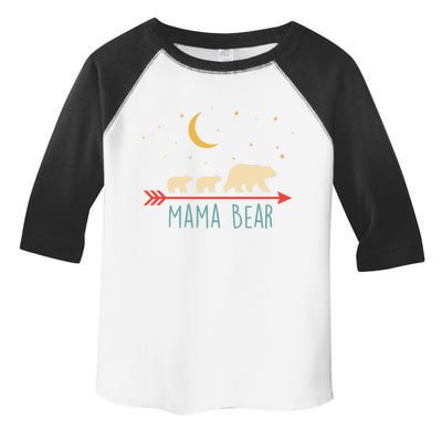 Mama Bear Gift With 2 Cubs Funny Gift Retro Style Gift Toddler Fine Jersey T-Shirt