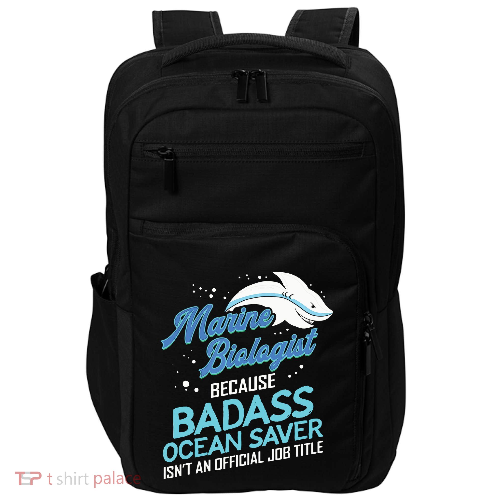 Marine Biologist Gift Marine Biology Ocean Scientist Shark Impact Tech Backpack