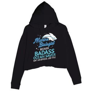 Marine Biologist Gift Marine Biology Ocean Scientist Shark Crop Fleece Hoodie