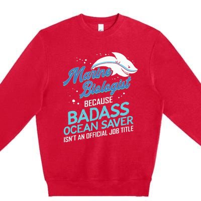 Marine Biologist Gift Marine Biology Ocean Scientist Shark Premium Crewneck Sweatshirt