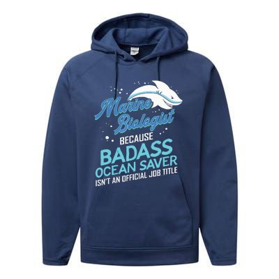 Marine Biologist Gift Marine Biology Ocean Scientist Shark Performance Fleece Hoodie