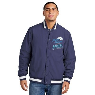 Marine Biologist Gift Marine Biology Ocean Scientist Shark Insulated Varsity Jacket